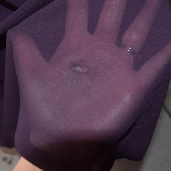 #LEVKOFF V-Neck Chiffon A-Line Gown in Plum Bridesmaid Prom Dress - Picture 7 of 8